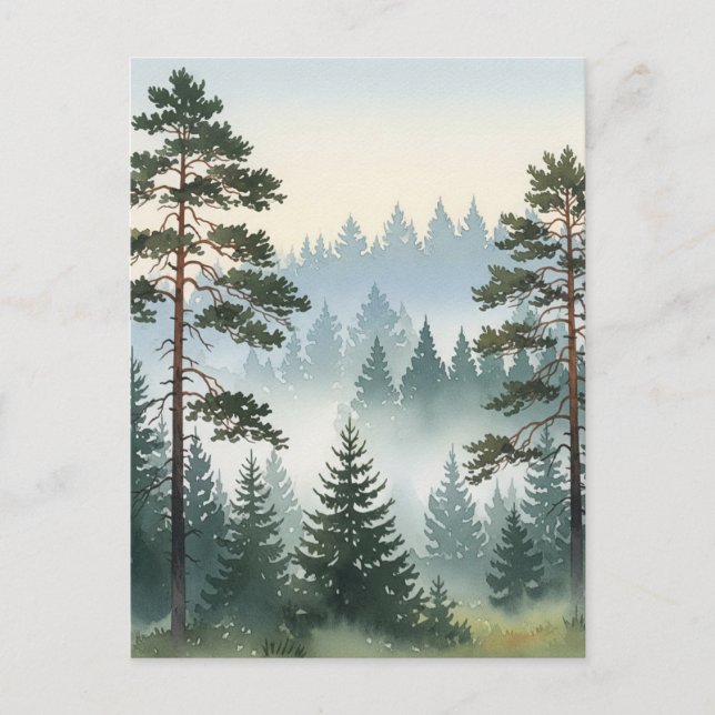 Pine Forest watercolor Postcard (Front)