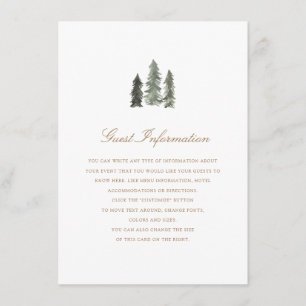 Pine Forest Wedding Insert