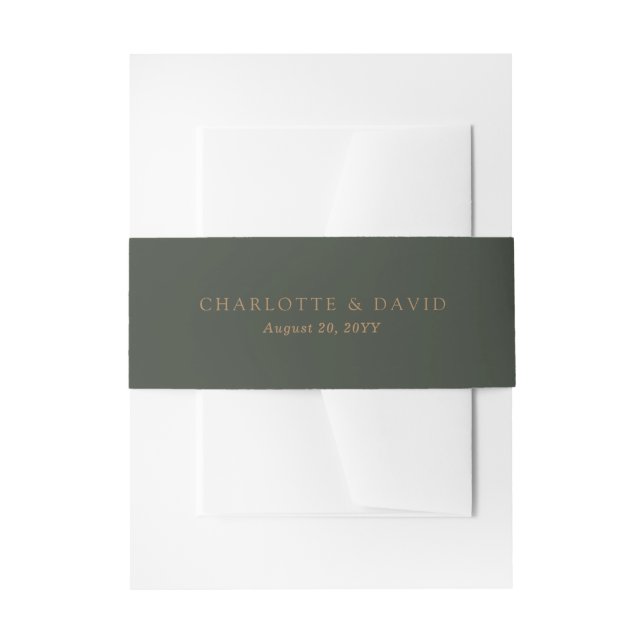 Pine Forest Wedding Invitation Belly Band (Front Example)