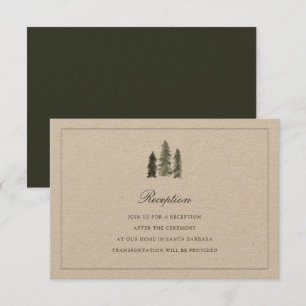 Pine Forest Wedding Reception Card