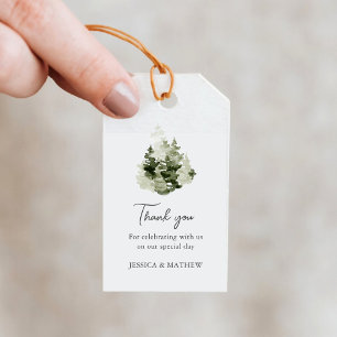 Pine Forest Wedding Thank You Gift Tags