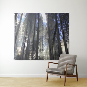 Pine Forest With Sunshine Nature Tapestry
