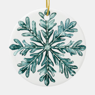 Pine Frost Snowflake Ornament   Green Winter Chris