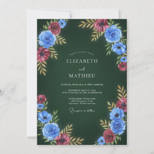 Pine Green Atmospheric Winter Wedding Invitation