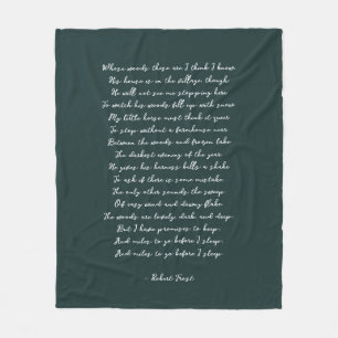 Pine Green Custom Poem Song Lyric Quote Fleece Blanket