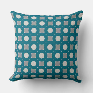 Pine Green Draught Circle and Square Throw Pillow