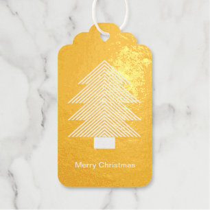 Pine Green Gold Glitzy Glitter Christmas Gift Tags