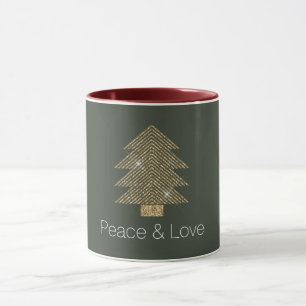 Pine Green Gold Glitzy Glitter Christmas Tree     Mug