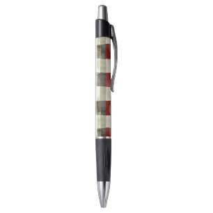 Pine Green Ivory Red Stripes Christmas Pen
