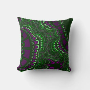 Pine Green Remix Throw Pillow