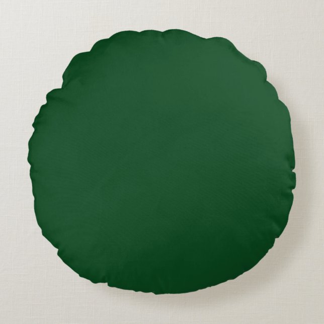 Pine Green  (solid colour)  Round Pillow (Front)