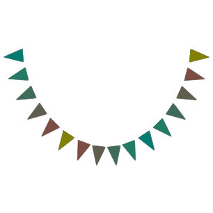 Pine Green to Olive Green Gradient Bunting Banner