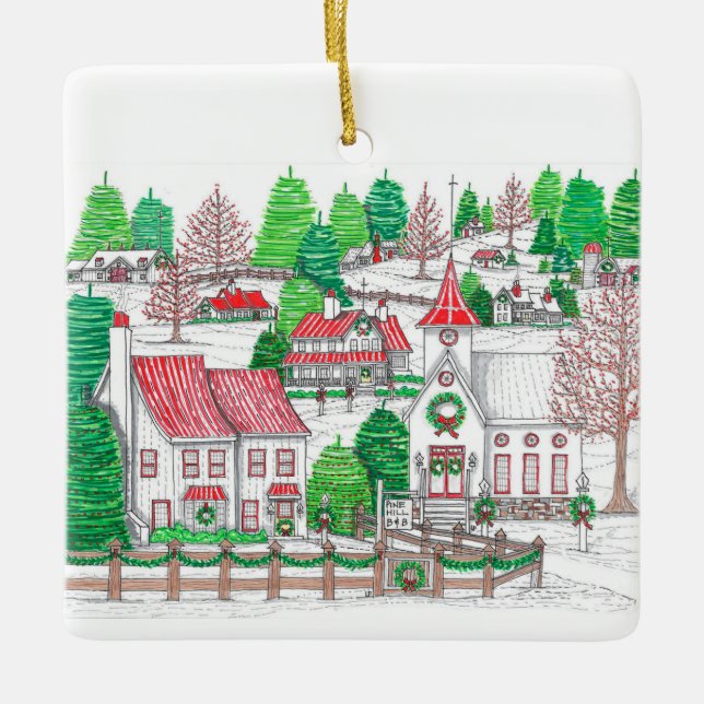 Pine Hill Village Holiday Ornament (Front)