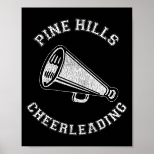 Pine Hills Cheer Distressed Retro 90's Cheerleader Poster