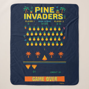 Pine Invaders-Pineapple Empire Retro Games Series Sherpa Blanket