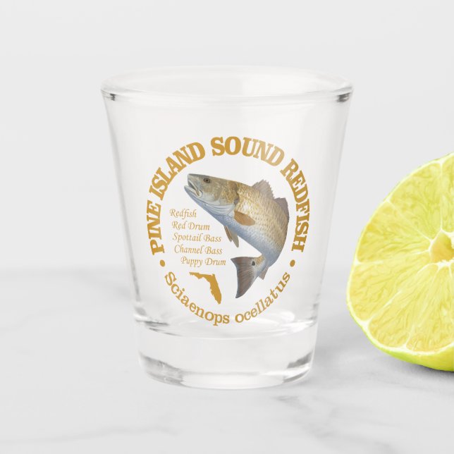 Pine Island Sound (redfish) Shot Glass (Front)