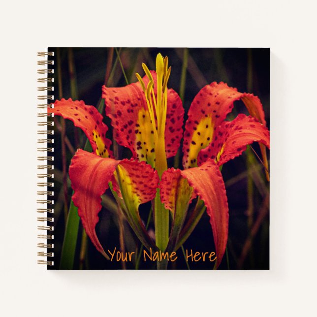 Pine Lily Custom Spiral Notebook (Front)