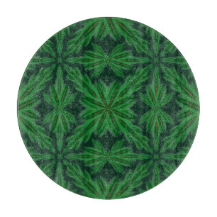 Pine Mandala Forest Glass Cutting Board