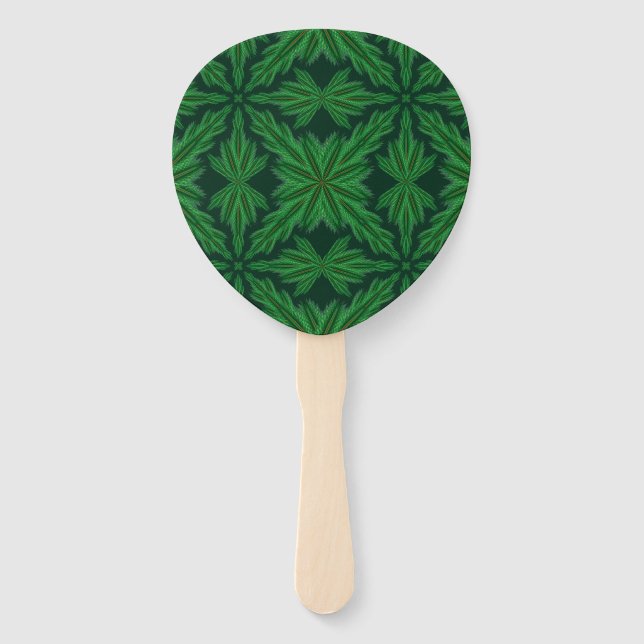 Pine Mandala Forest Hand Fan (Front)