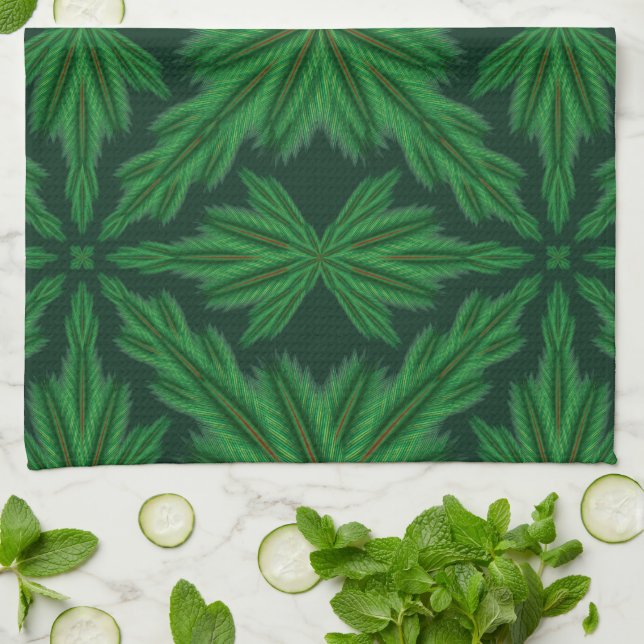 Pine Mandala Forest Kitchen Towel (Folded)