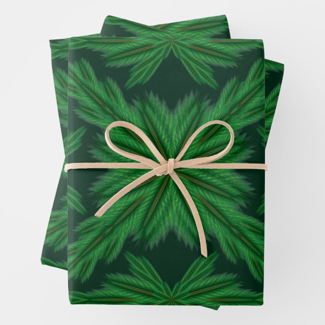 Pine Mandala Forest Wrapping Paper (In situ)