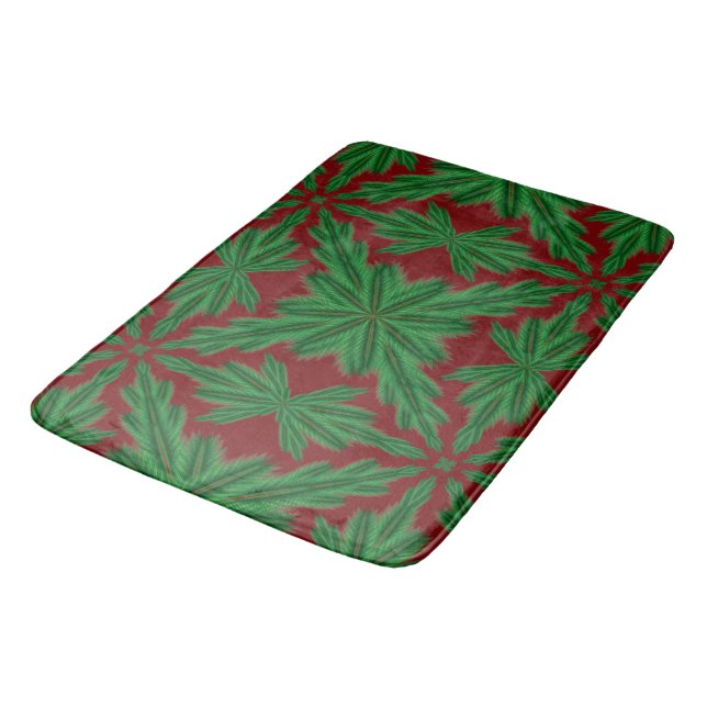 Pine Mandala Garnet Bath Mat (Angled)