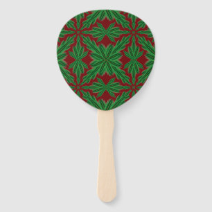 Pine Mandala Garnet Hand Fan