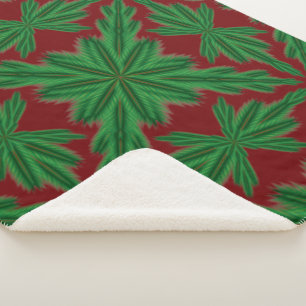 Pine Mandala Garnet Sherpa Blanket (3 Sizes)