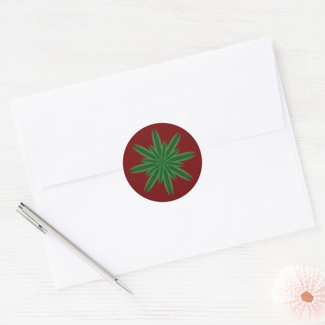 Pine Mandala Garnet Sticker (Envelope)