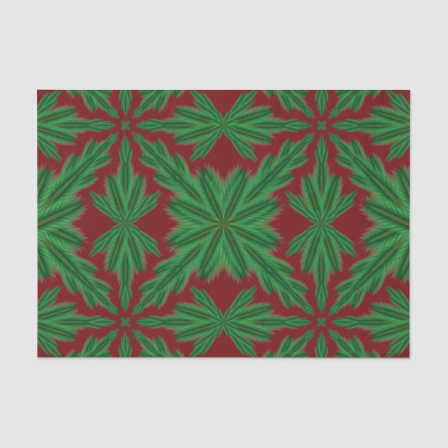 Pine Mandala Garnet Tissue Paper (Front)