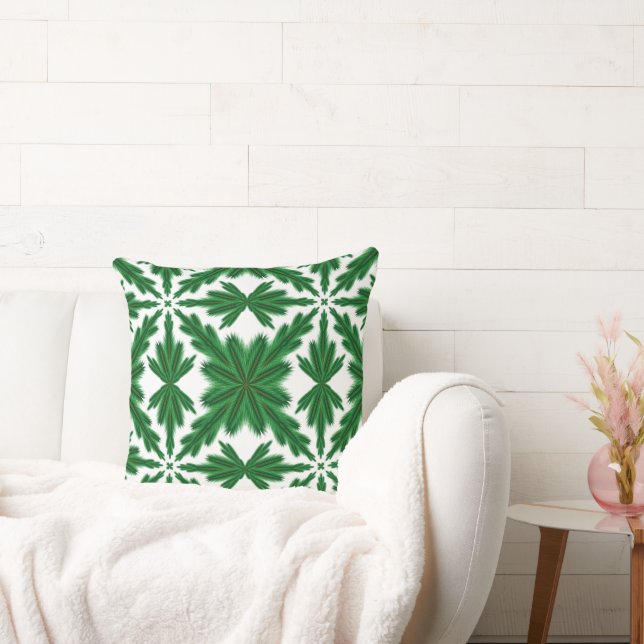 Pine Mandala Throw Pillow (Couch)