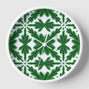 Pine Mandala Wood Framed Clock
