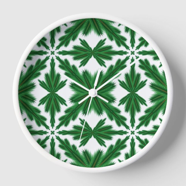 Pine Mandala Wood Framed Clock (Front)