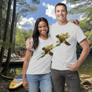 Pine Marten Autumn Leaves  T-Shirt