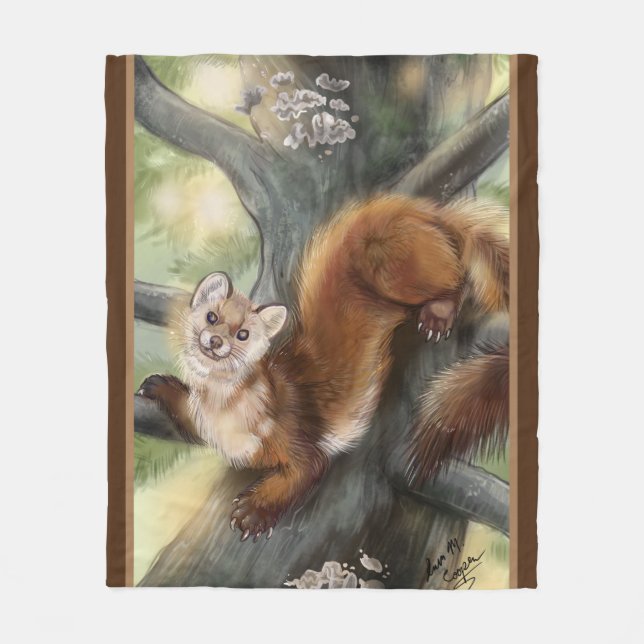Pine Marten Fleece Blanket (Front)