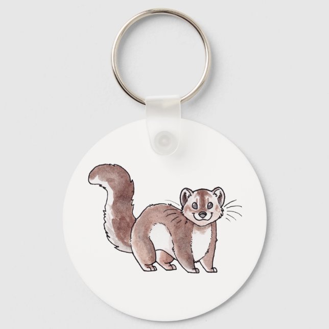 Pine Marten Keychain (Front)