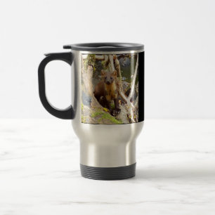 Pine Marten on Log Travel Mug