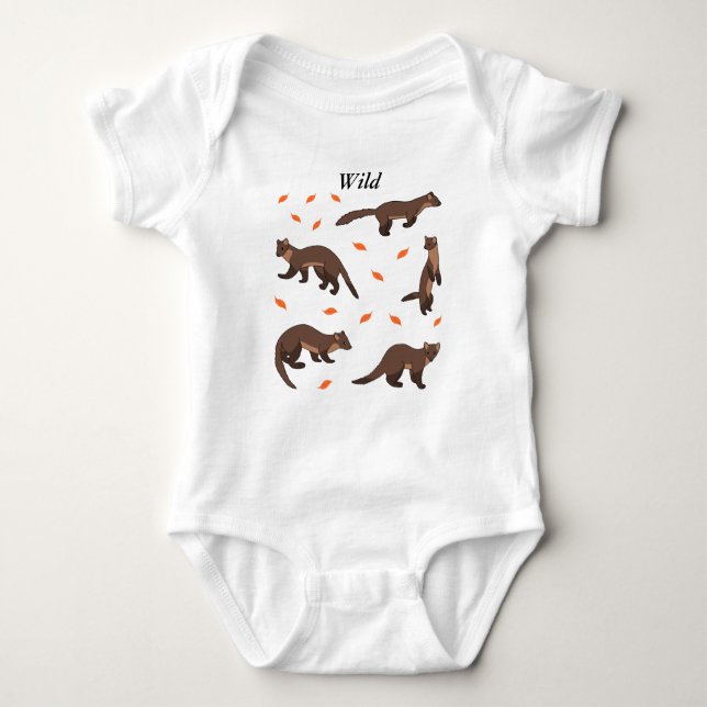 Pine Martens Baby Bodysuit (Front)