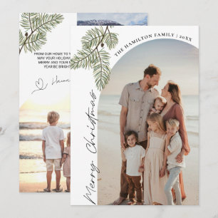 Pine Merry Christmas Minimalist Family 2024 photo Holiday Card