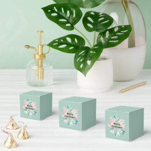 Pine Mint Snowflake Merry Christmas  Favor Box
