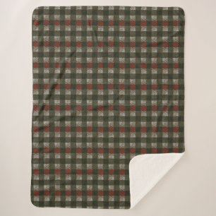Pine Needle Plaid Sherpa Fleece Blanket