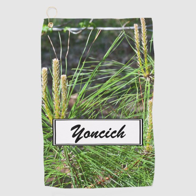 Pine Needles by Kenneth Yoncich Golf Towel (Front)