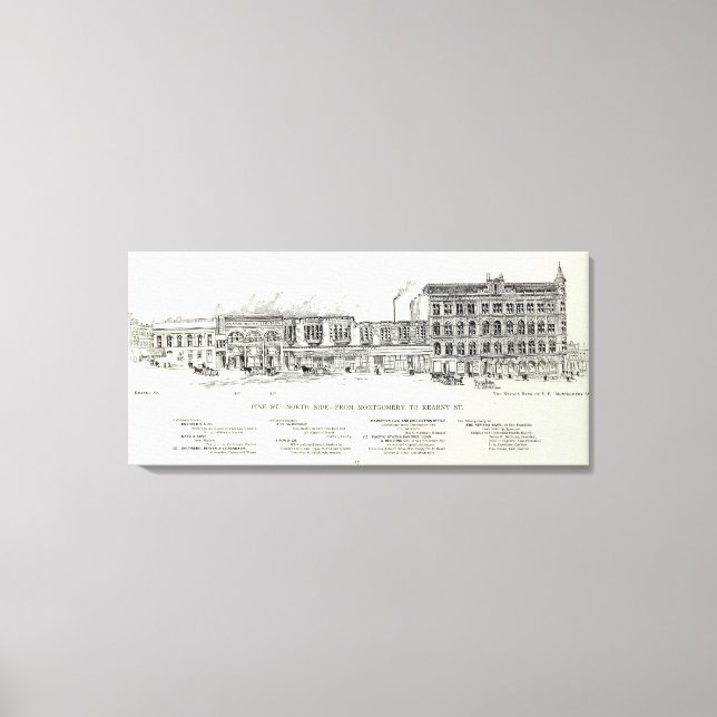 Pine North side Montgomery and Kearny Canvas Print (Front)