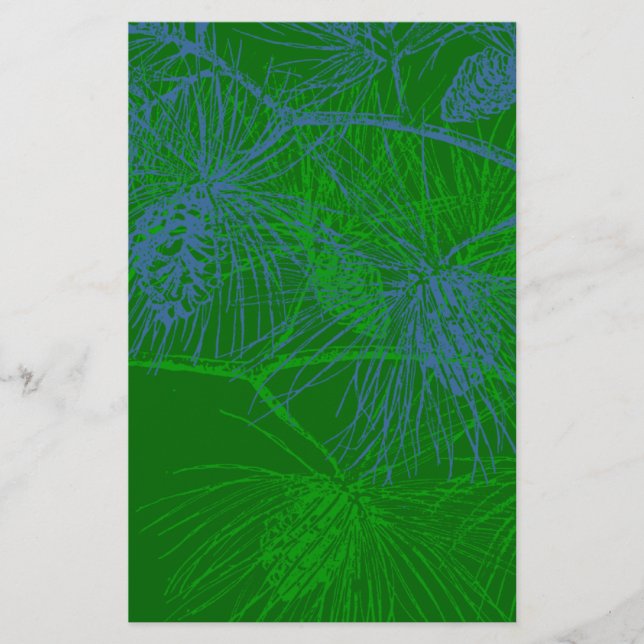 Pine Pattern Scrapbook Paper Stationery (Front)