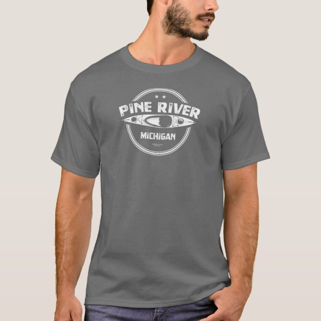 Pine River Michigan Kayaking T-Shirt (Front)