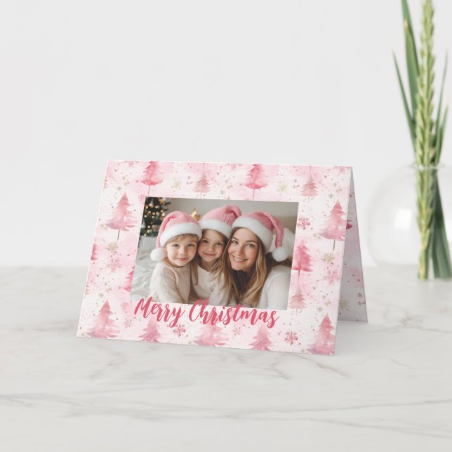 Pine rose Carte de Noël photo (Devant)