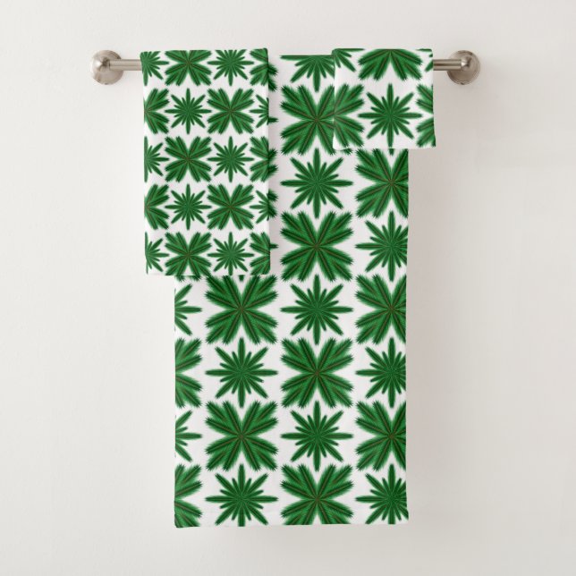 Pine Snowflakes Ensemble de serviettes de bain (En situation)