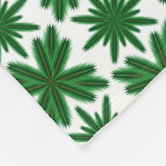 Pine Snowflakes Fleece Blanket (3 Sizes) (Corner)