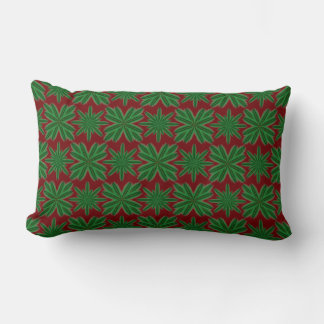 Pine Snowflakes Garnet Lumbar Pillow