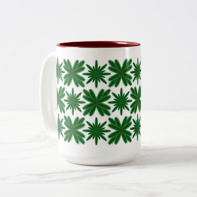 Pine Snowflakes Mug 15oz. (Devant gauche)